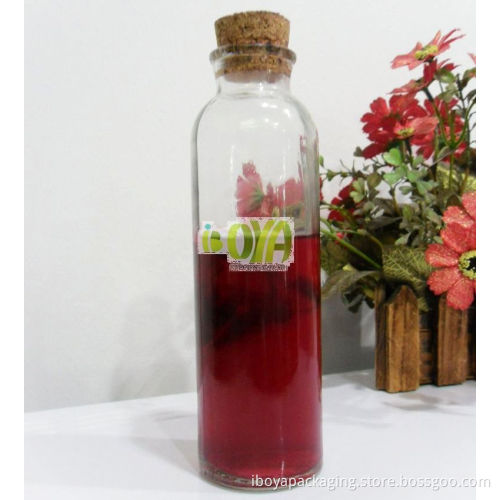 Glass Bottle, 350ml Glass Juice/Fruit Vinegar Bottles with Cork